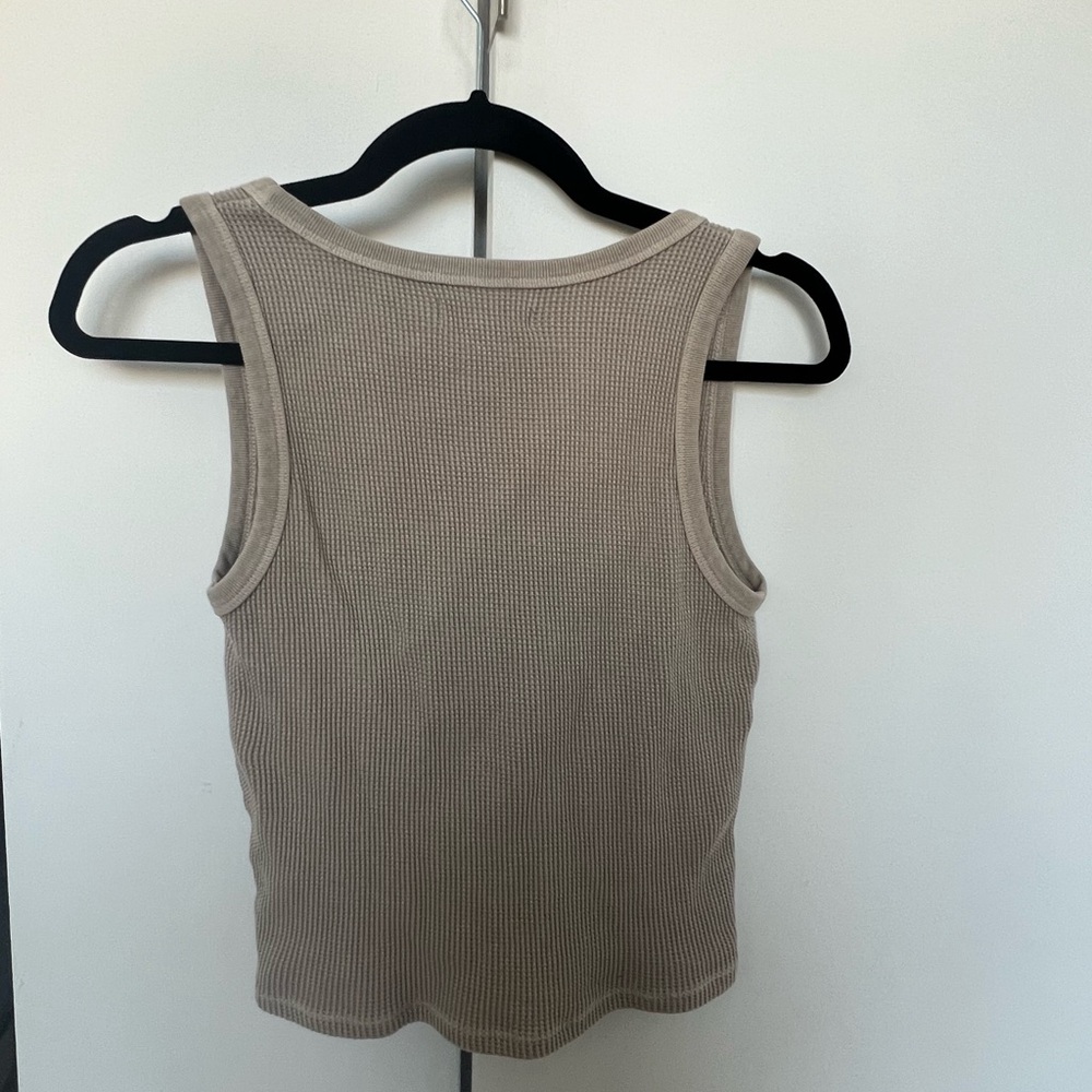 Madewell Beige waffle tank